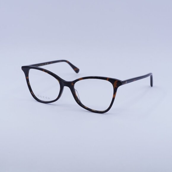 Gucci GG1360O 002 Eyeglasses Dark Havana 53mm Cat Eye Frame - Picture 1 of 12